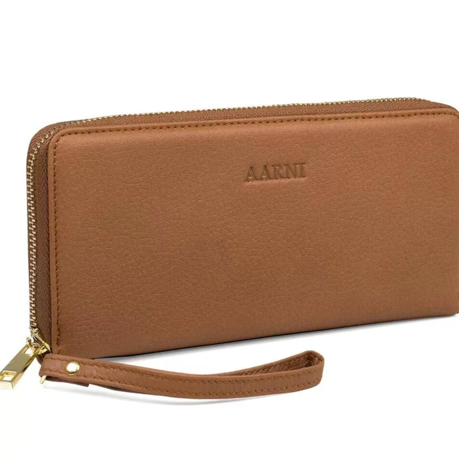 Hirvennahkainen Clutch, Konjakki/Kulta>Aarni Store