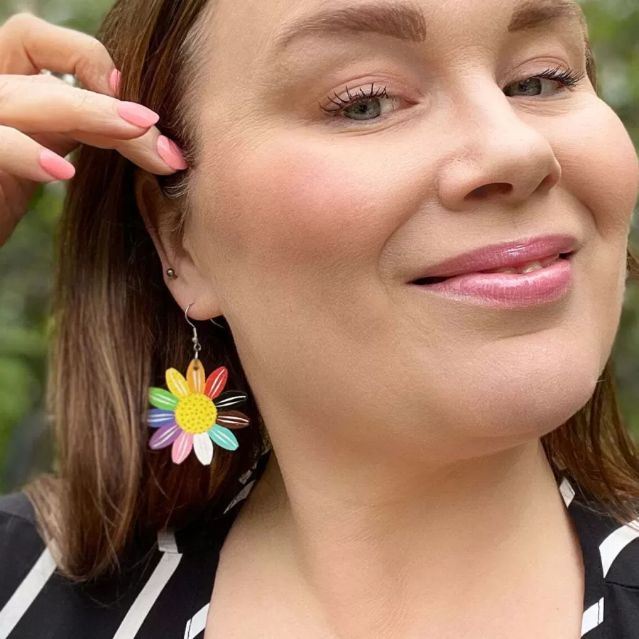 Rainbow Daisy Korvakorut>Crazy Granny Designs Cheap